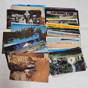 Vintage Postcard Lot of 50 US Travel Landmarks Retro Ephemera Guestbook Crafts